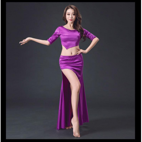 Costume de danse satiné top court en pointe