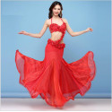 Costume pro de danse orientale Flower rouge et strass