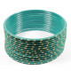 Lot de 12 bracelets Bangles indiens à paillettes or