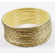 Lot de 12 bracelets Bangles indiens à paillettes or