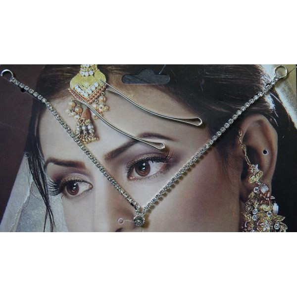 Argent bijou perle sequin Indien Mariage Danse Costume ruban strass