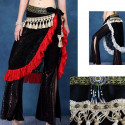 Ceinture tribale de danse orientale en dentelle et pompons