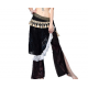 Ceinture tribale de danse orientale en dentelle et pompons