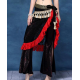 Ceinture tribale de danse orientale en dentelle et pompons