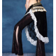Ceinture tribale de danse orientale en dentelle et pompons