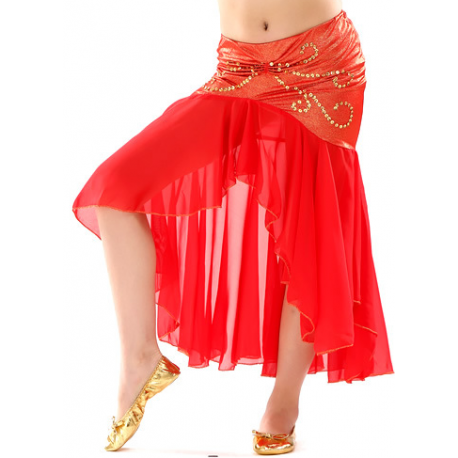 Jupe sirène enfant de danse orientale rouge