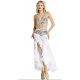 Tenue de scène de danse orientale compléte couleur blanc et argent