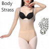 Body beige strass à manches longues