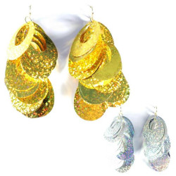 Boucles d'oreilles fantaisie ovales brillantes