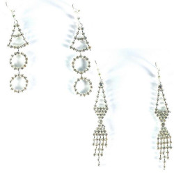 Boucles d'oreilles pendantes strass 