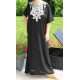 Abaya femme manches courtes strass et broderies