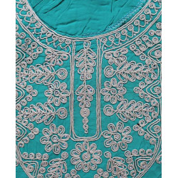 Abaya femme manches courtes strass et broderies