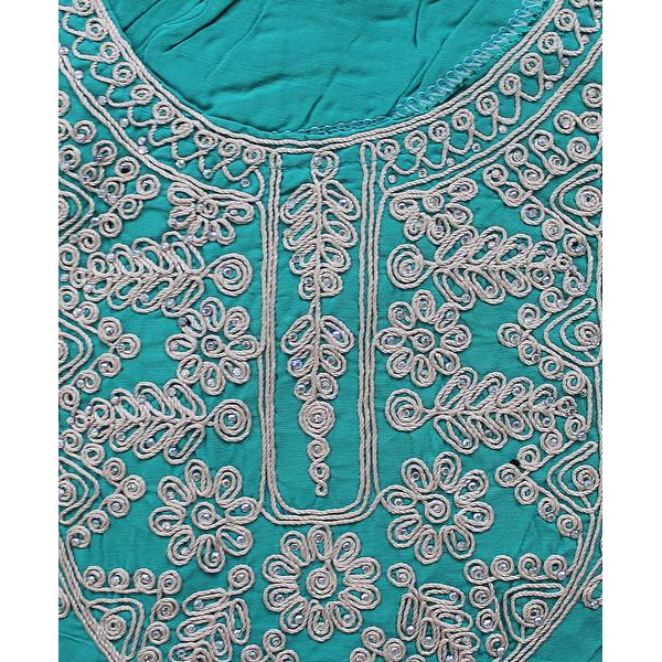 Abaya femme manches courtes strass et broderies