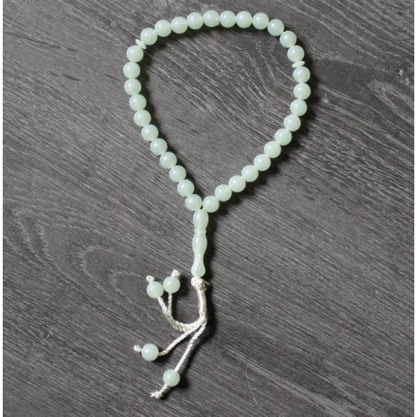 Chapelet Tasbih 33 grains couleur vert de gris