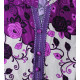 Djellaba femme à capuche manches courtes et fleurs violette de pres