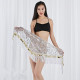 Ceinture de danse orientale triangle à franges et sequins dorés