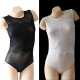 Body femme résille et dentelle strass