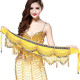 Ceinture de danse orientale en velours et pompons strass