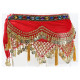 Ceinture de danse orientale en velours et pompons strass