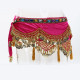 Ceinture de danse orientale en velours et pompons strass
