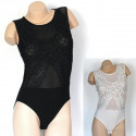 Body brodé en résille Femme