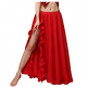 Jupe de danse orientale voilée fendue rouge