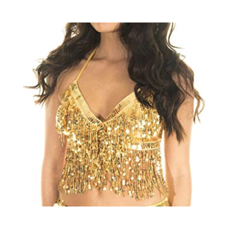 Top dos nu de danse orientale à paillettes 
