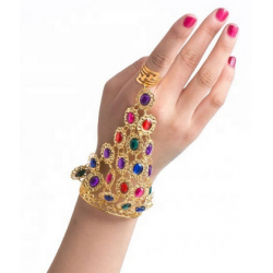 Bracelet bague chaîne de main multicolore à l'unité