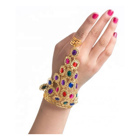 Bracelet bague chaîne de main multicolore à l'unité