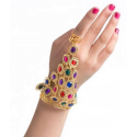 Bracelet bague chaîne de main multicolore à l'unité