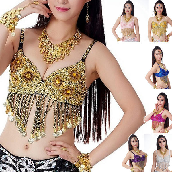 Soutien gorge perlé de danse orientale Flower