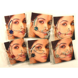 Faux piercing de nez chaîne