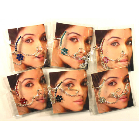 Faux piercing de nez chaîne