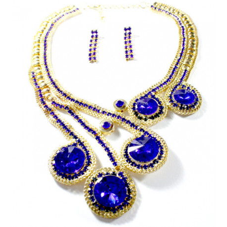 Parure Bollywood doré et strass