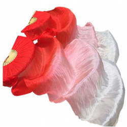 Eventail de danse dégradé rouge / blanc