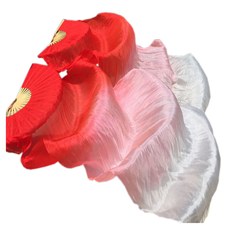 Eventail de danse dégradé rouge / blanc