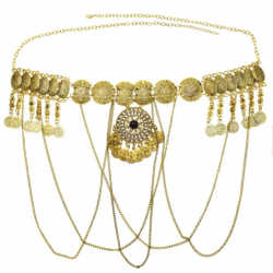 Ceinture de danse en métal doré vieilli