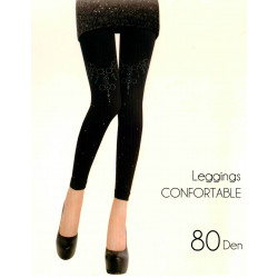 Legging noir casacade de strass