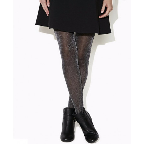 Legging noir à paillettes argent