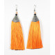 Boucles d 'oreilles pompon longues franges