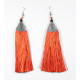 Boucles d 'oreilles pompon longues franges