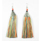 Boucles d 'oreilles pompon longues franges