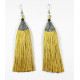Boucles d 'oreilles pompon longues franges