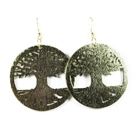 Boucles d'oreilles fantaisie arbre de vie
