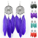 Longues boucles d'oreilles à plumes