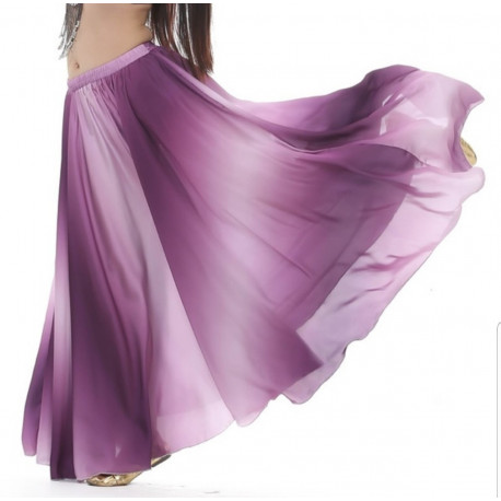 Jupe satin de danse orientale violet degradé
