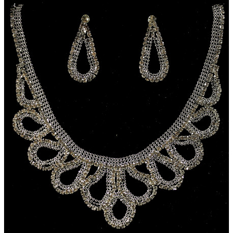 Parure de bijoux strass 