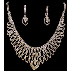 Parure strass dorée forme amande