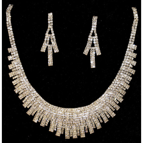 Parure strass dorée