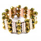 Bracelet fantaisie pierres à facettes cuivre
